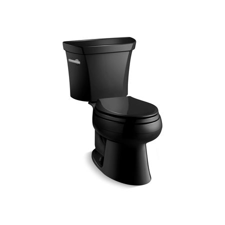 KOHLER Toilet, Gravity Flush, Floor Mounted Mount, Elongated, Black 3998-U-7